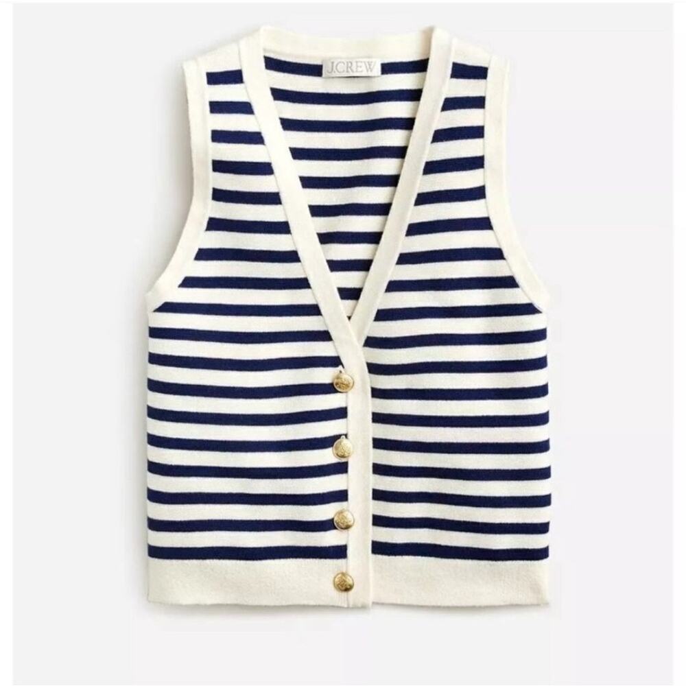 J Crew Emilie Striped Sweater Vest NWT